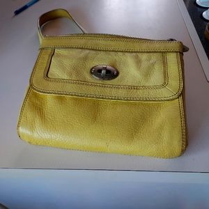 Fossil leather purse. 10"×8"  Chartruse green